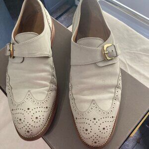 David & Joan White Cream Leather Suede Shoes Men's Size 11